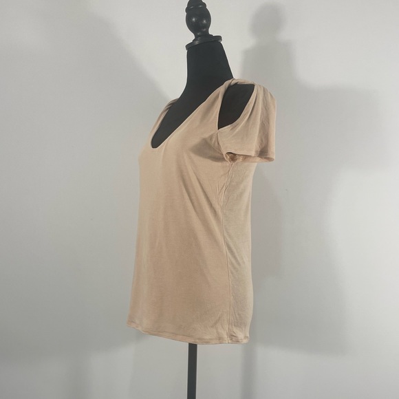BCBG Max Azaria Light Pink, Blush, Cream Peep hole, Slits,Twist Top,Small - Picture 2 of 11